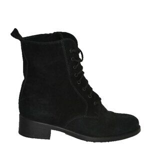 La CANADIENNE Suede Black Lace-Up Booties